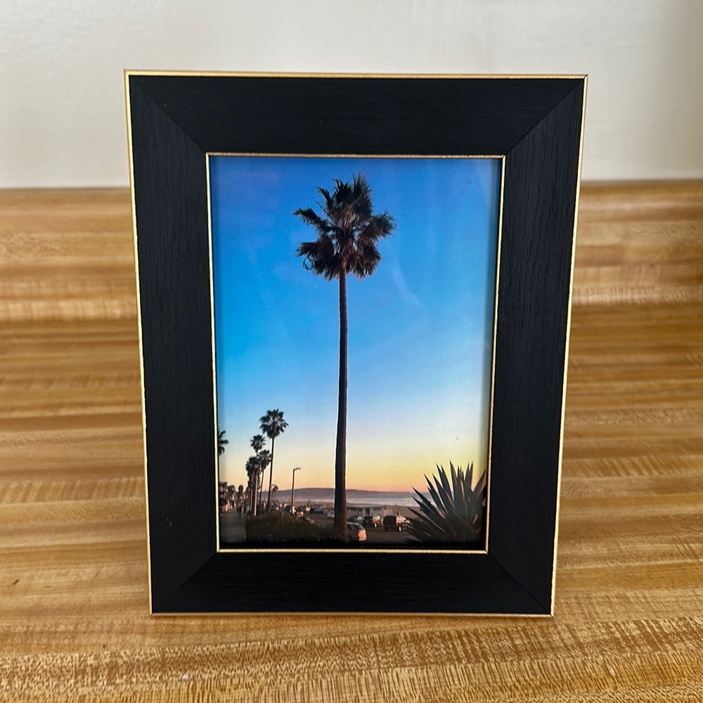 5x7 Black Wood & Gold Shine Picture Frame